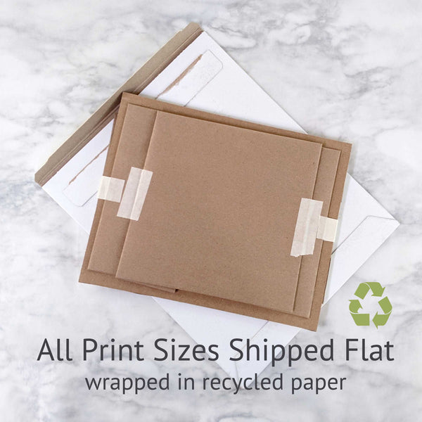 all giclee art print sizes ship flat using cardboard and paper