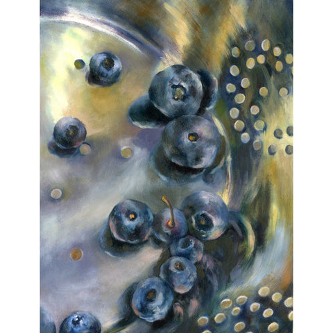 Sweetart Blues - Fresh Summer Blueberry Archival Giclee Art Print - fruit still life oil painting by Jo Bradney of Galleria Fresco