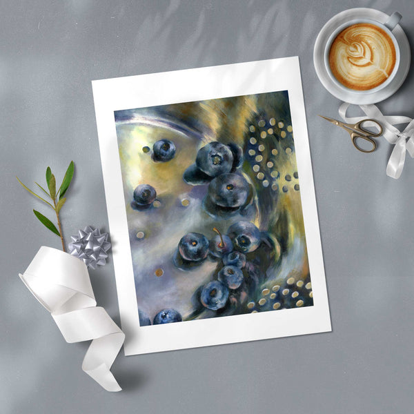 A blueberry art print as a gift for Mom on Mother's Day