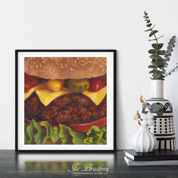 Smiley : Burger Art Print - Galleria Fresco