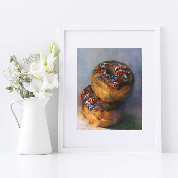 Star Spangled Splurge - Chocolate Donut Art Print - Galleria Fresco