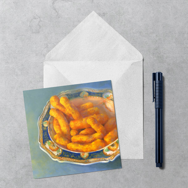 Cheez Puffs with Great Auntie : Note Cards - Galleria Fresco