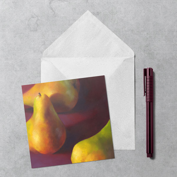 Warm Pears in Burgundy - Note Cards - Galleria Fresco