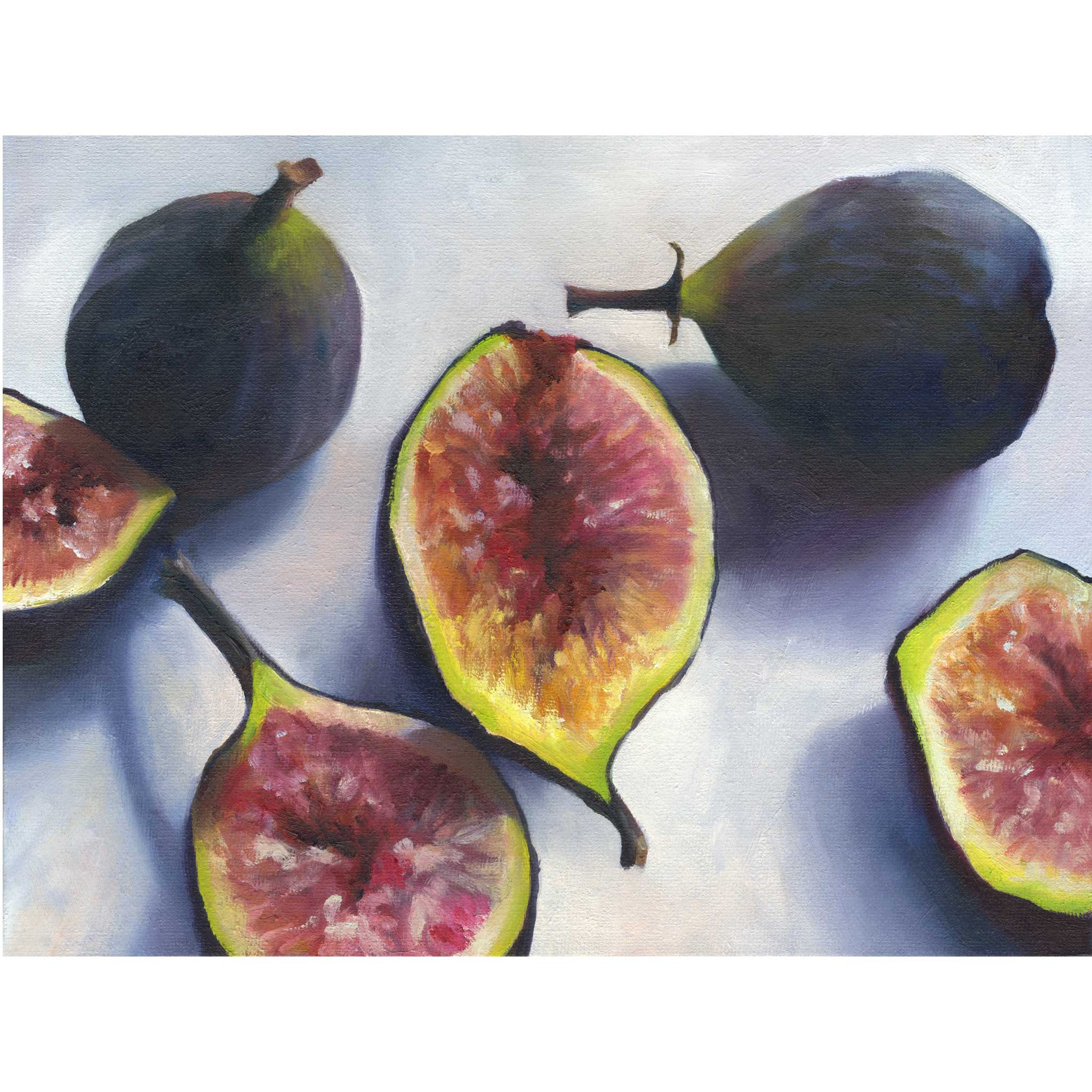 fresh figs - archival giclee Art Print - fruit still life oil painting by Jo Bradney of Galleria Fresco
