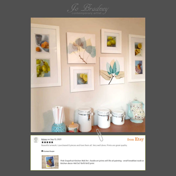 Five star customer review from Kelsey on Etsy. Beautiful artwork. I purchased 6 pieces and love them all. Prints are great quality. 