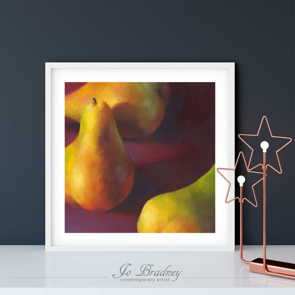 Warm Pears in Burgundy - Art Print - Galleria Fresco